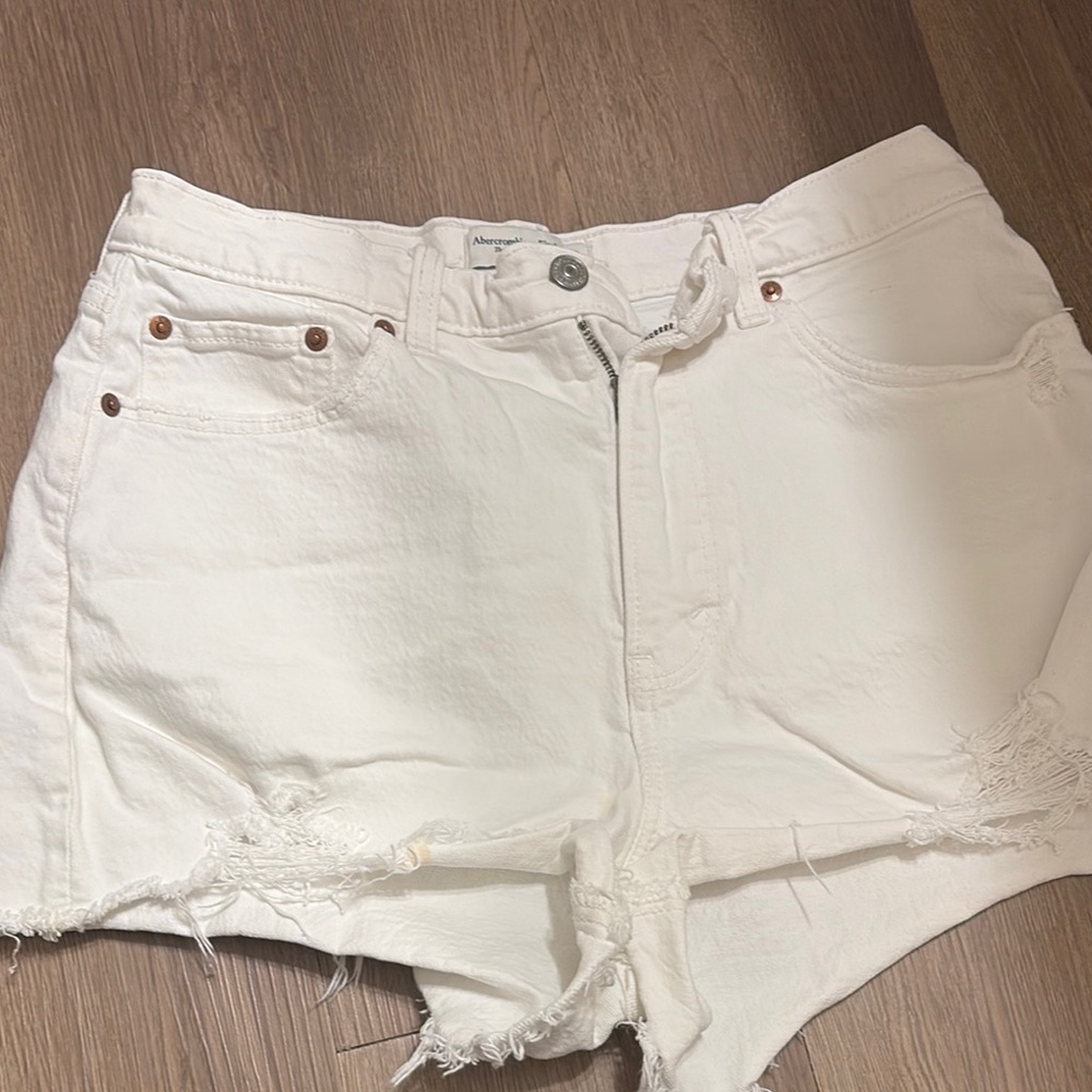 Abercrombie & Fitch White Curve Love High Rise Vintage Shorts Mom Shorts Sz 29/8